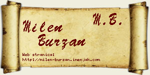 Milen Burzan vizit kartica